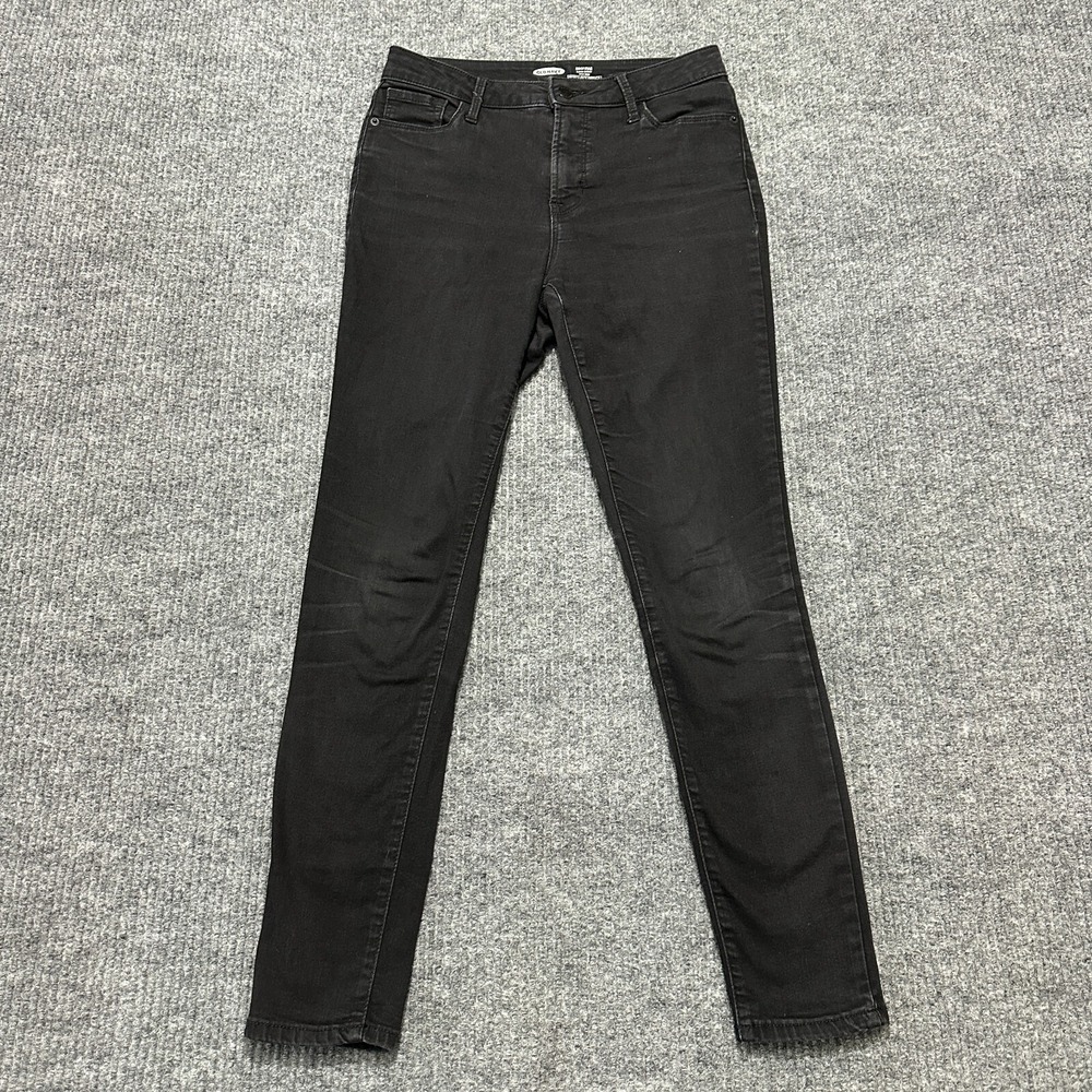 Old Navy Rockstar Super Skinny High Rise Womens Jeans Size 6 Black Denim Slim